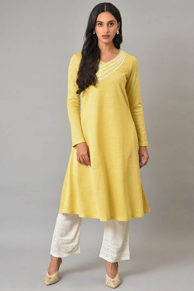 Very Refreshing Yellow Color Dress| Lemon Colour Dress| Light Yellow Dress|  Yellow Suit Combination| | Kurtis with pants, Printed kurti, Kurti